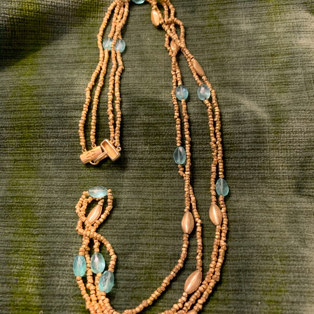 Jaded Calcite and Gold Plated Necklace